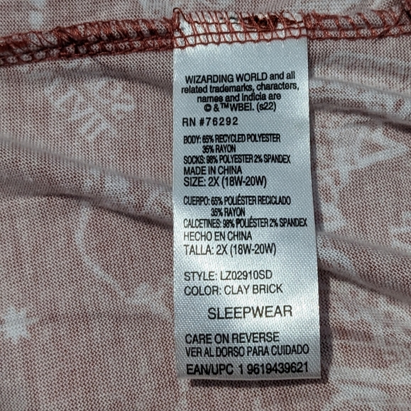 Harry Potter Women's 3 Piece Pajama Set, Size 2XL(18W-20W), New With Tag - Picture 7 of 10